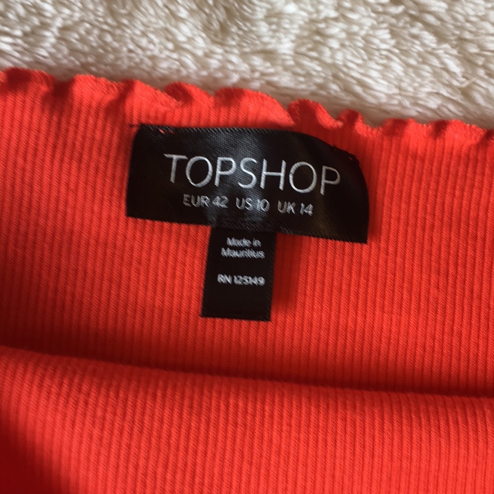 topshop orange crop top (never worn) - Picture 3 of 3